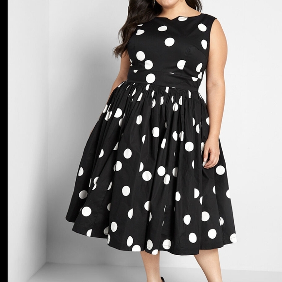 Modcloth Dresses & Skirts - Black and White Polka Dot Dress